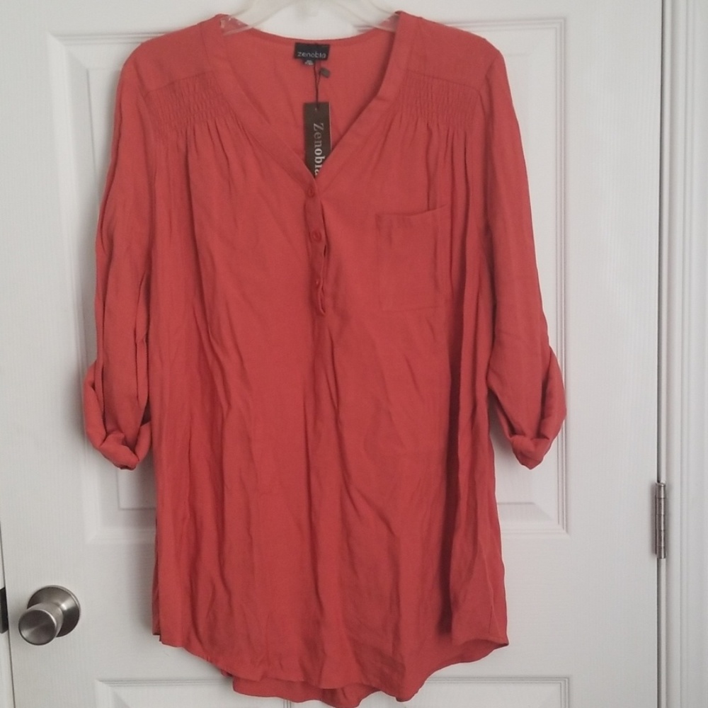 Zenobia orange blouse